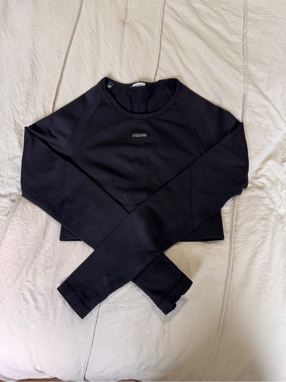 Gymshark Black Cropped Long Sleeve Women's Workout Top